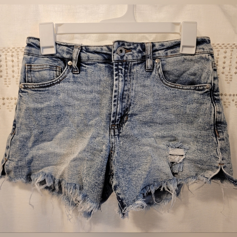 Denim Blue Distressed Women's Shorts